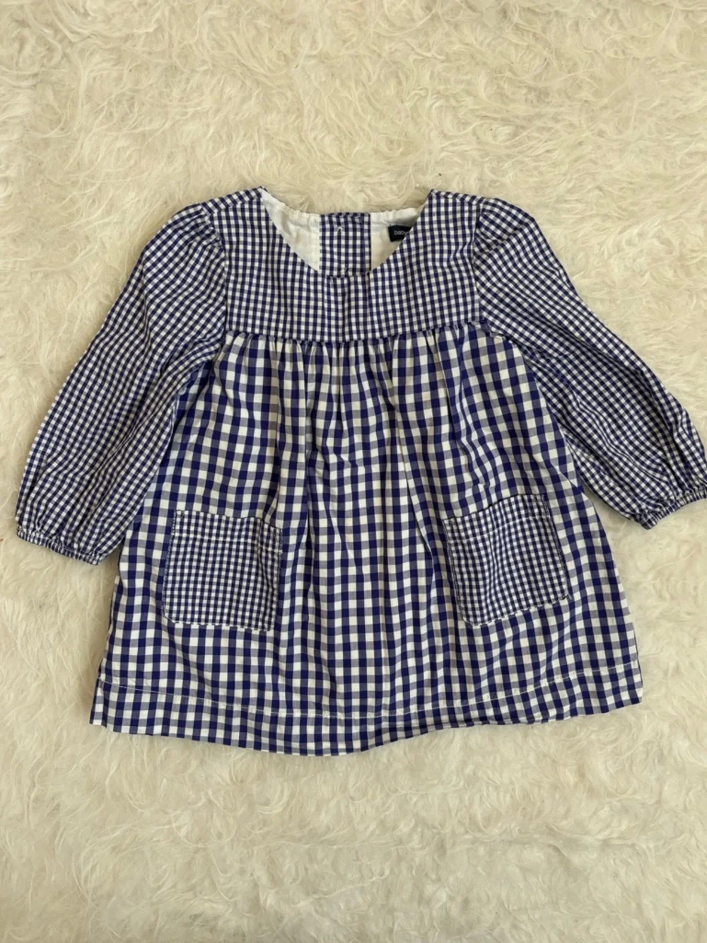 GAP baby Girl Picnic Perfect Blue and White Gingham Dress